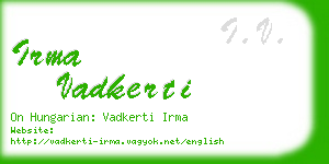 irma vadkerti business card